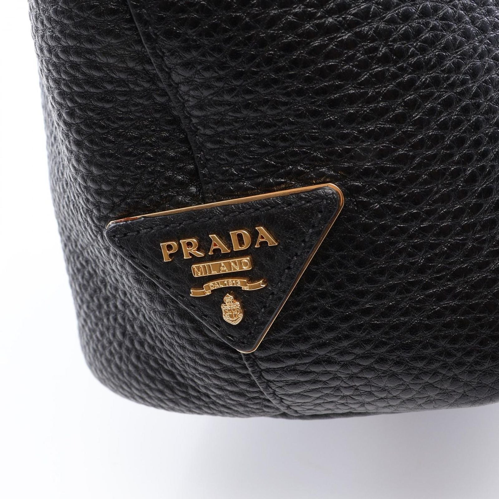 Prada Shoulder Bag Vitello Daino Black Leather Oneshoulder — view 6