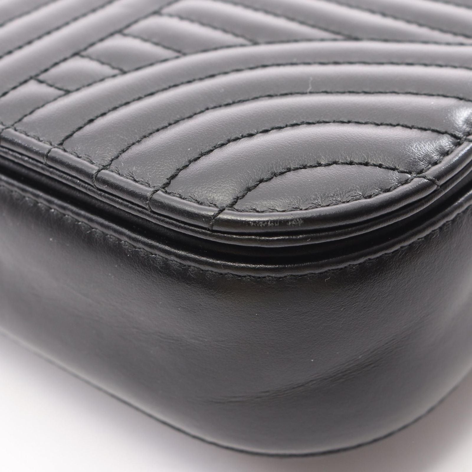 Prada Shoulder Bag Diagram Black Leather Chain — view 7