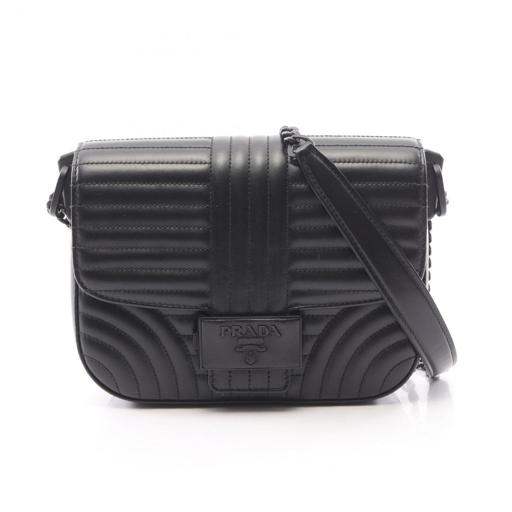 Prada Shoulder Bag Diagram Black Leather Chain