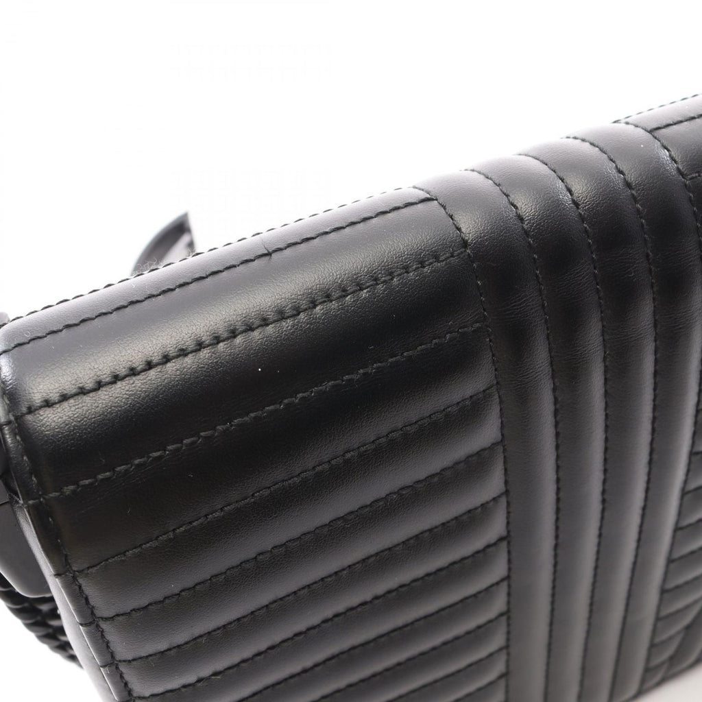 Prada Shoulder Bag Diagram Black Leather Chain — view 8