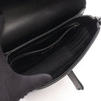 Prada Shoulder Bag Diagram Black Leather Chain — view 3