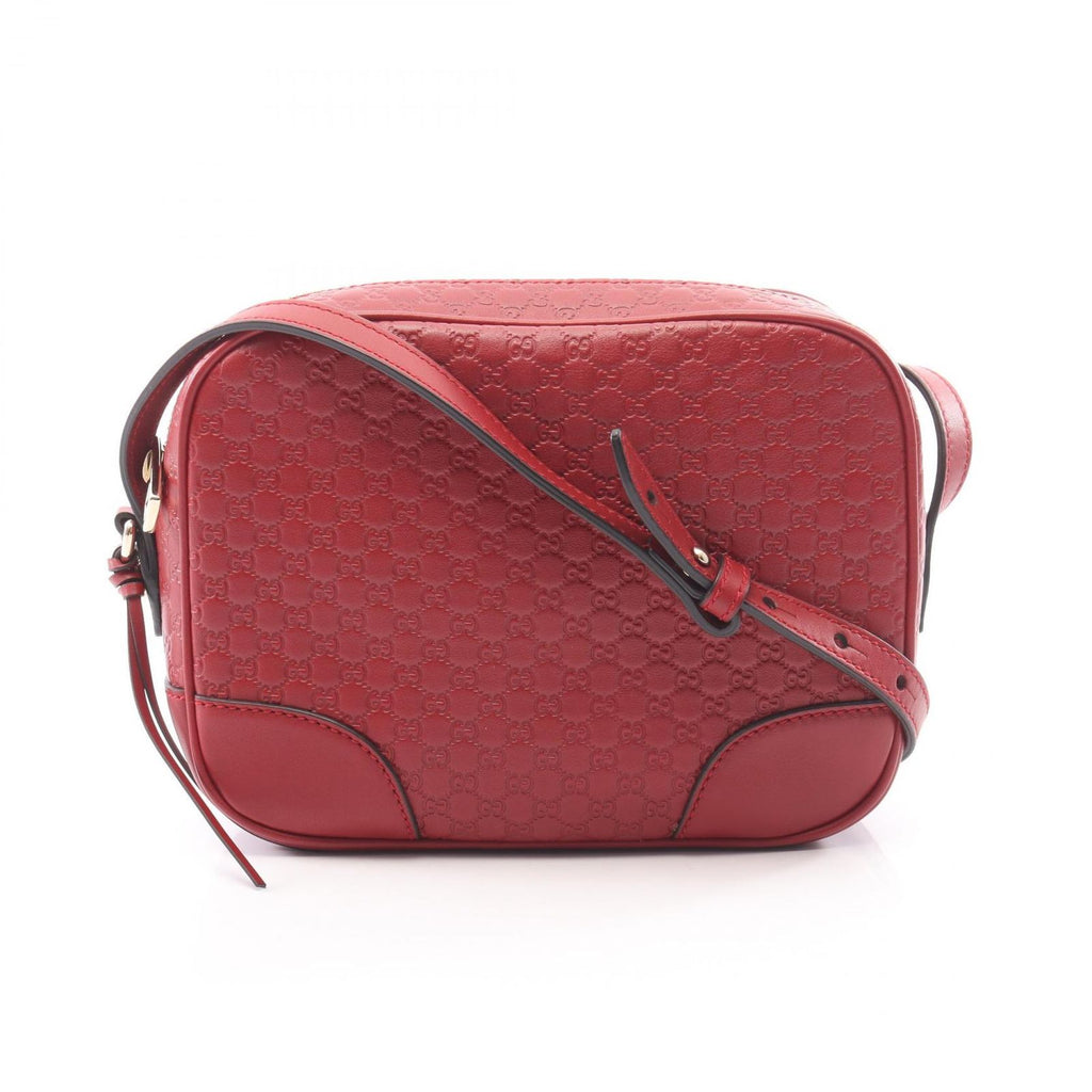 Gucci Shoulder Bag Bree Micro Guccissima Red Leather