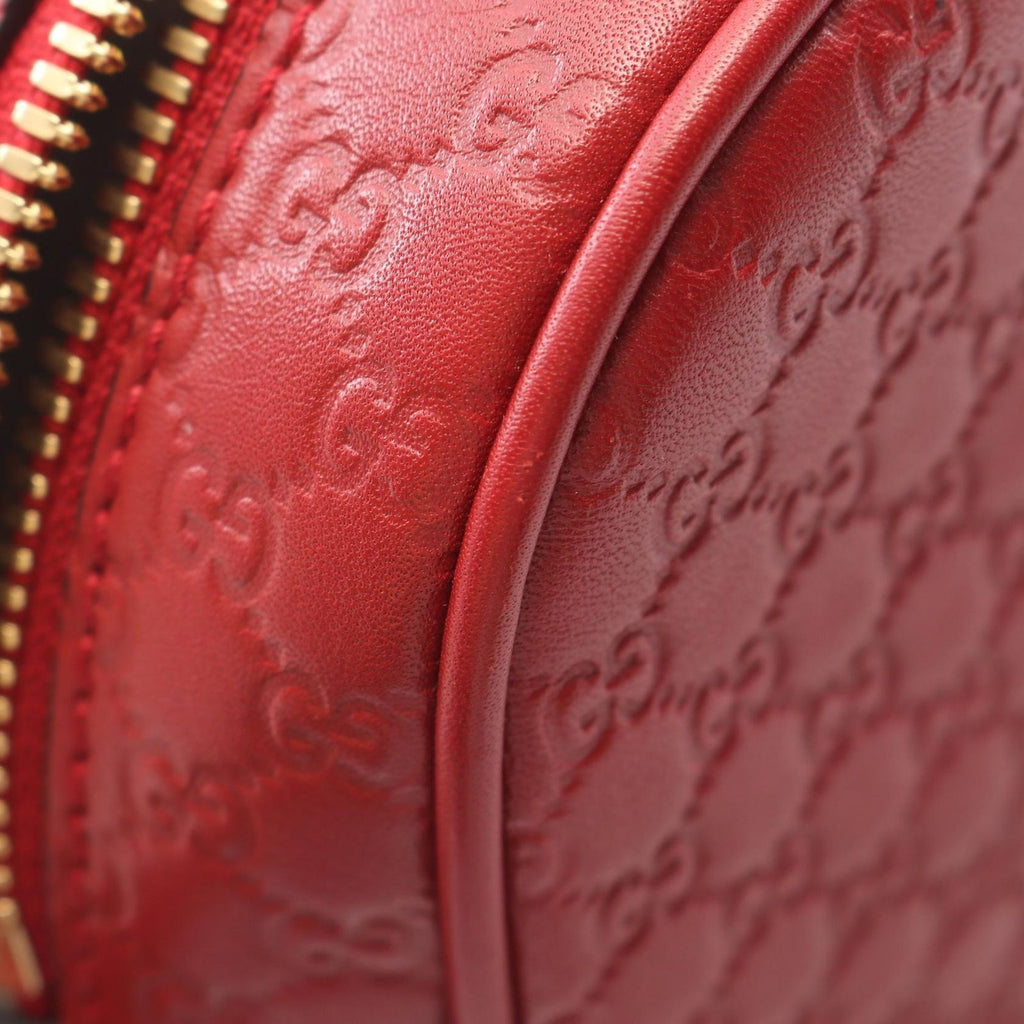 Gucci Shoulder Bag Bree Micro Guccissima Red Leather — view 6