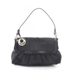 Fendi Shoulder Bag Zucca Black Canvas Leather