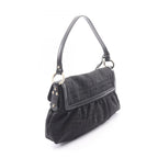 Fendi Shoulder Bag Zucca Black Canvas Leather — view 2