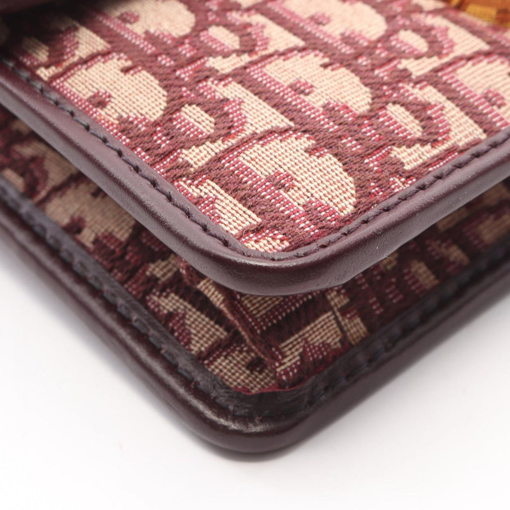 Dior Shoulder Bag 30 Montaigne Bordeaux Ivory Canvas Leather 30 Oblique — view 8