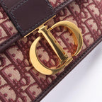 Dior Shoulder Bag 30 Montaigne Bordeaux Ivory Canvas Leather 30 Oblique — view 7