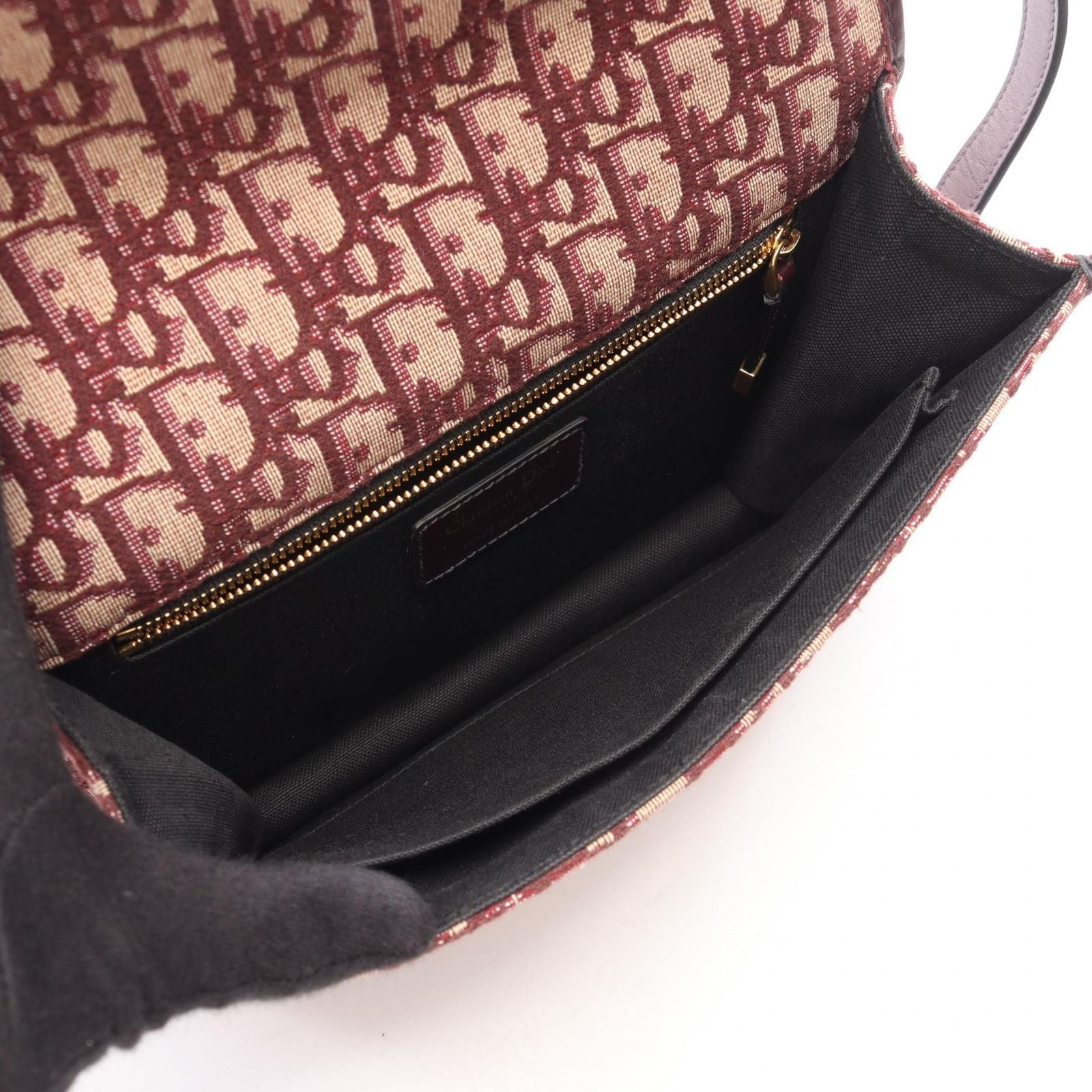 Dior Shoulder Bag 30 Montaigne Bordeaux Ivory Canvas Leather 30 Oblique — view 3