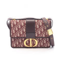 Dior Shoulder Bag 30 Montaigne Bordeaux Ivory Canvas Leather 30 Oblique