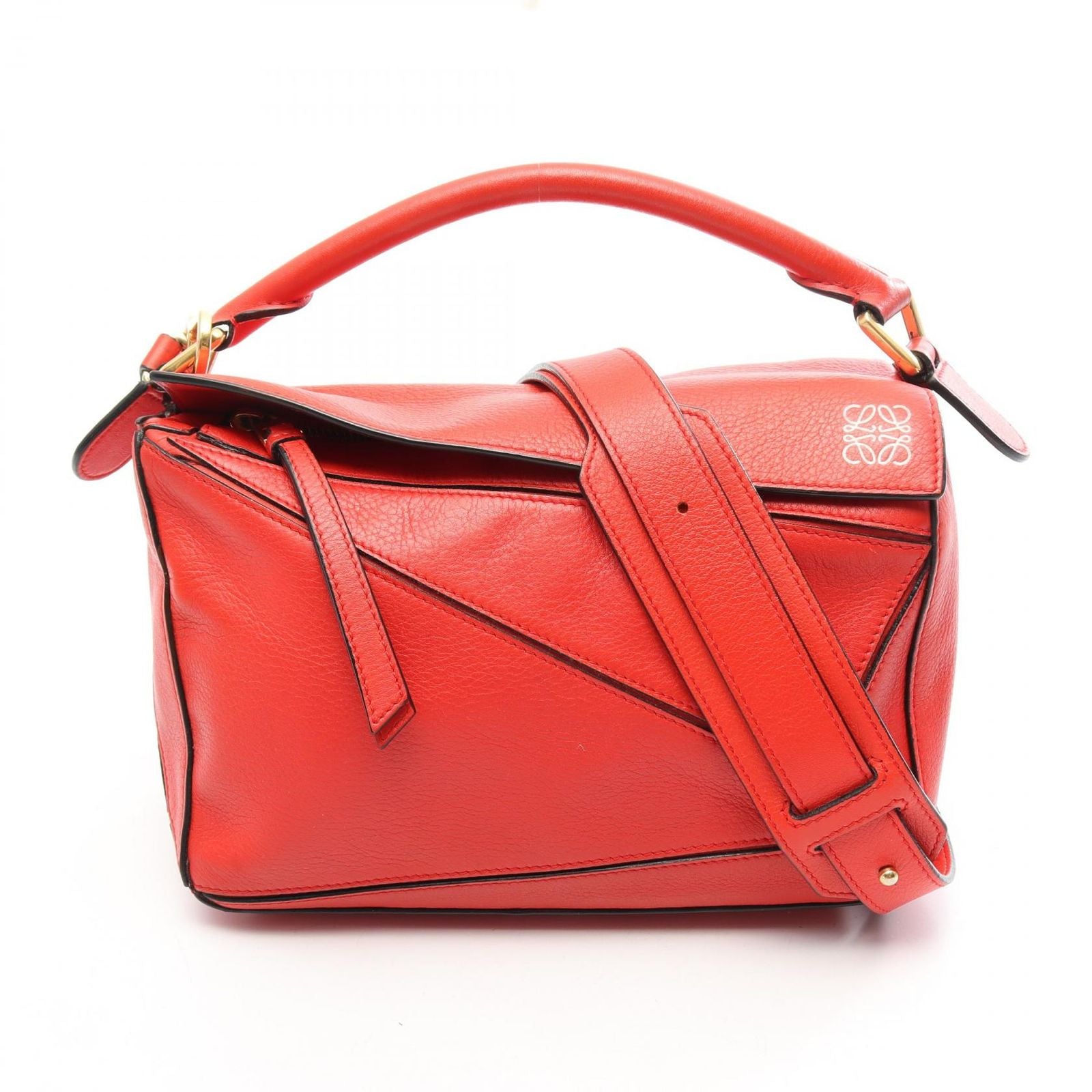 Loewe Handbag Puzzle Bag Small 2-Way Red Leather