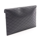 Saint Laurent Paris Clutch Gabby Black Leather Flap Chain — view 2