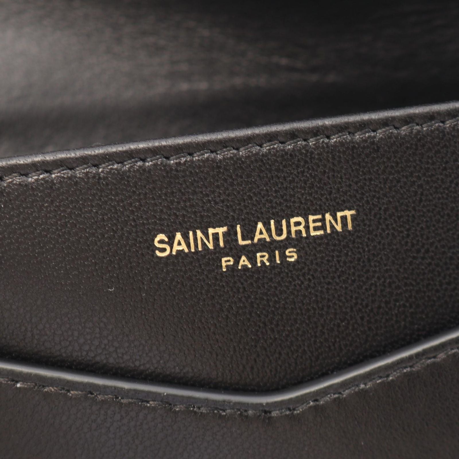 Saint Laurent Paris Clutch Gabby Black Leather Flap Chain — view 4