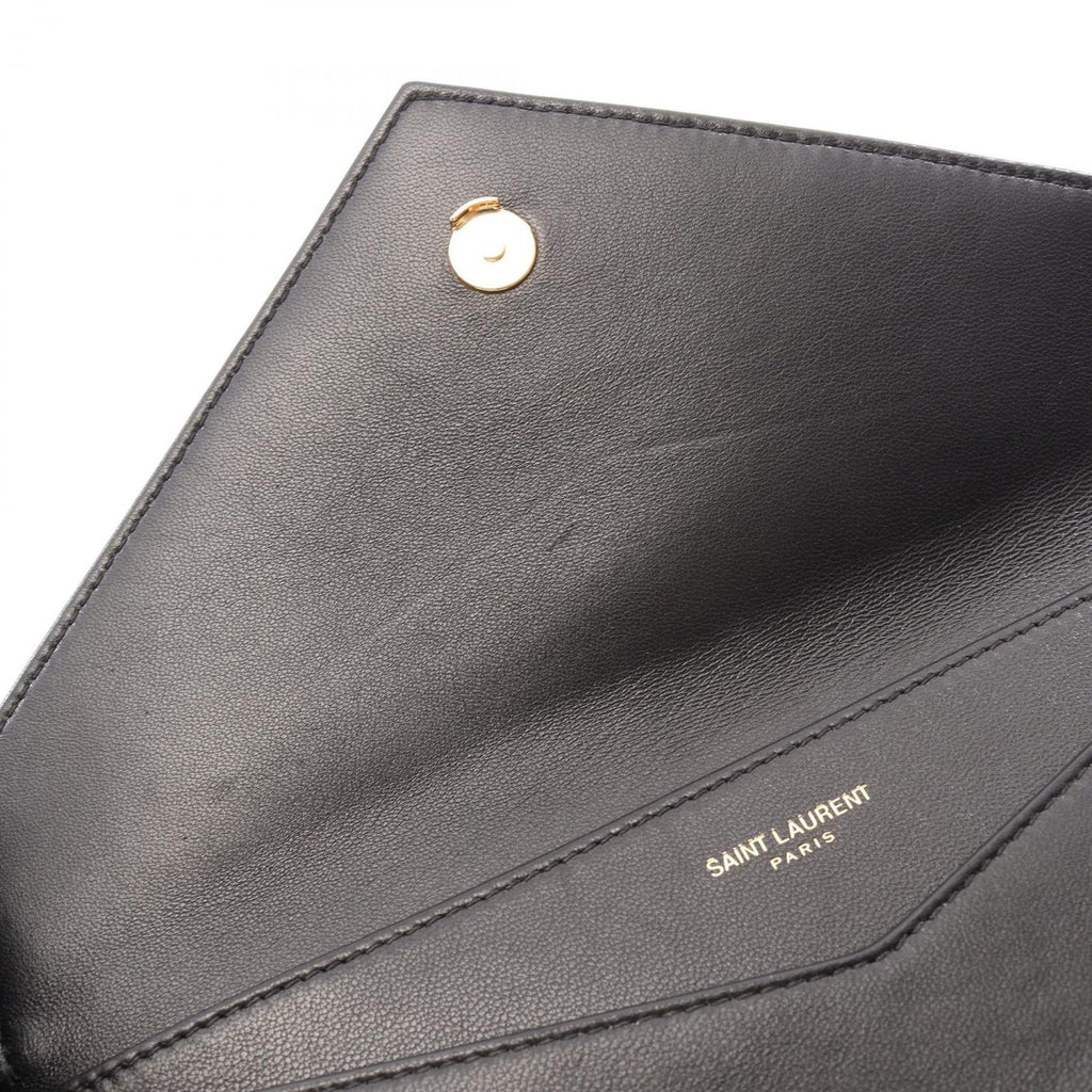 Saint Laurent Paris Clutch Gabby Black Leather Flap Chain — view 5