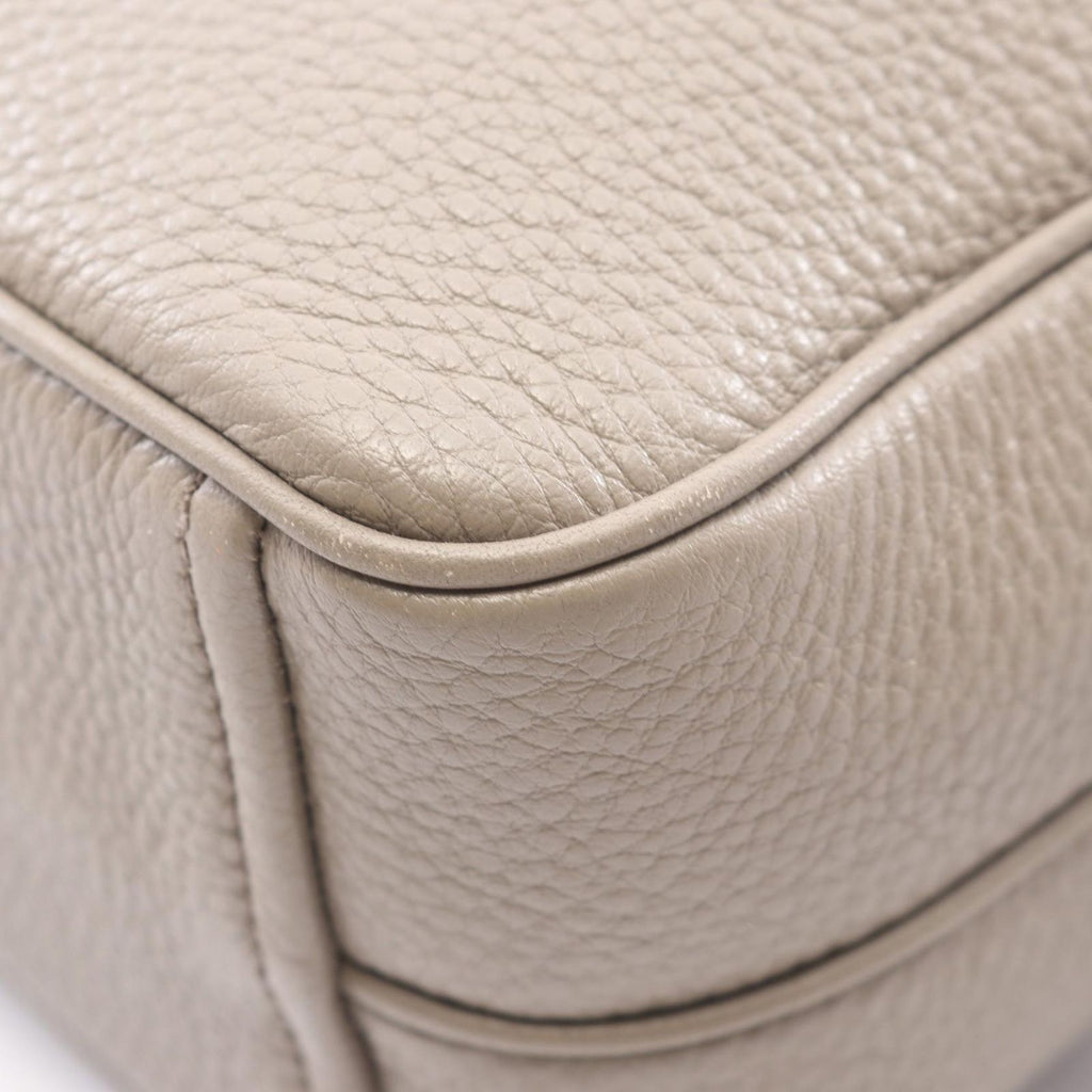 Prada Shoulder Bag Vitello Phenix Gray Leather Metal Logo — view 6