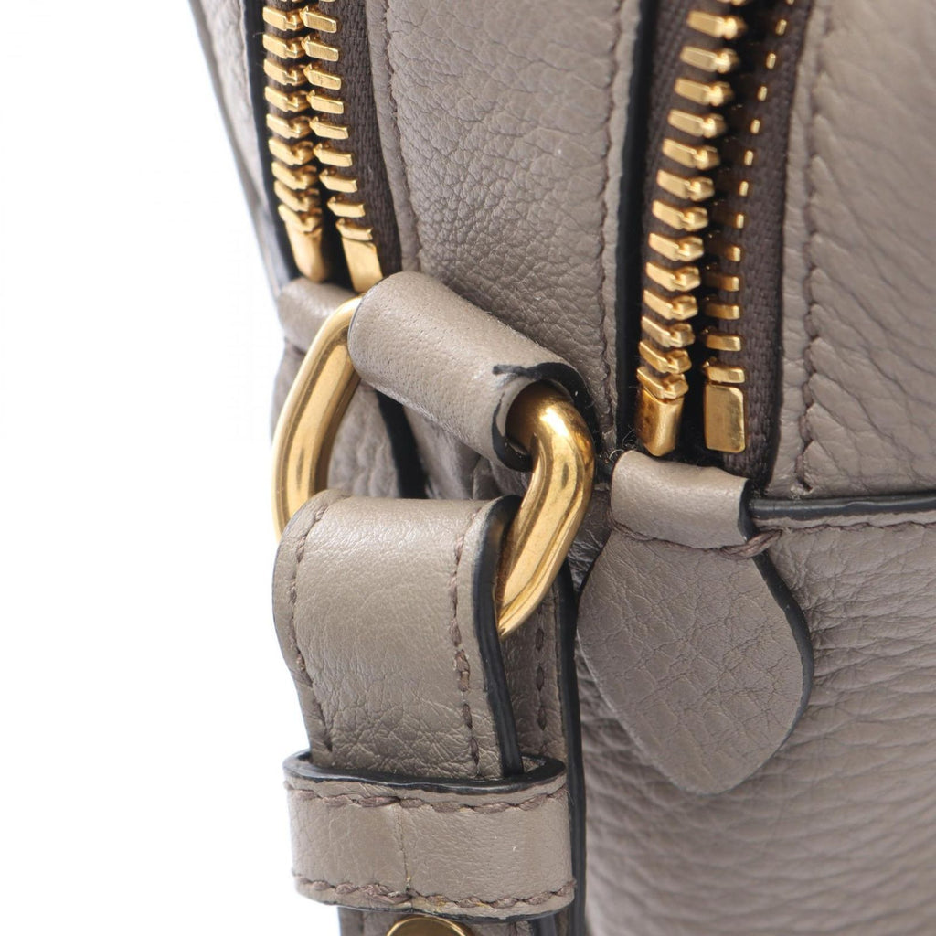 Prada Shoulder Bag Vitello Phenix Gray Leather Metal Logo — view 8