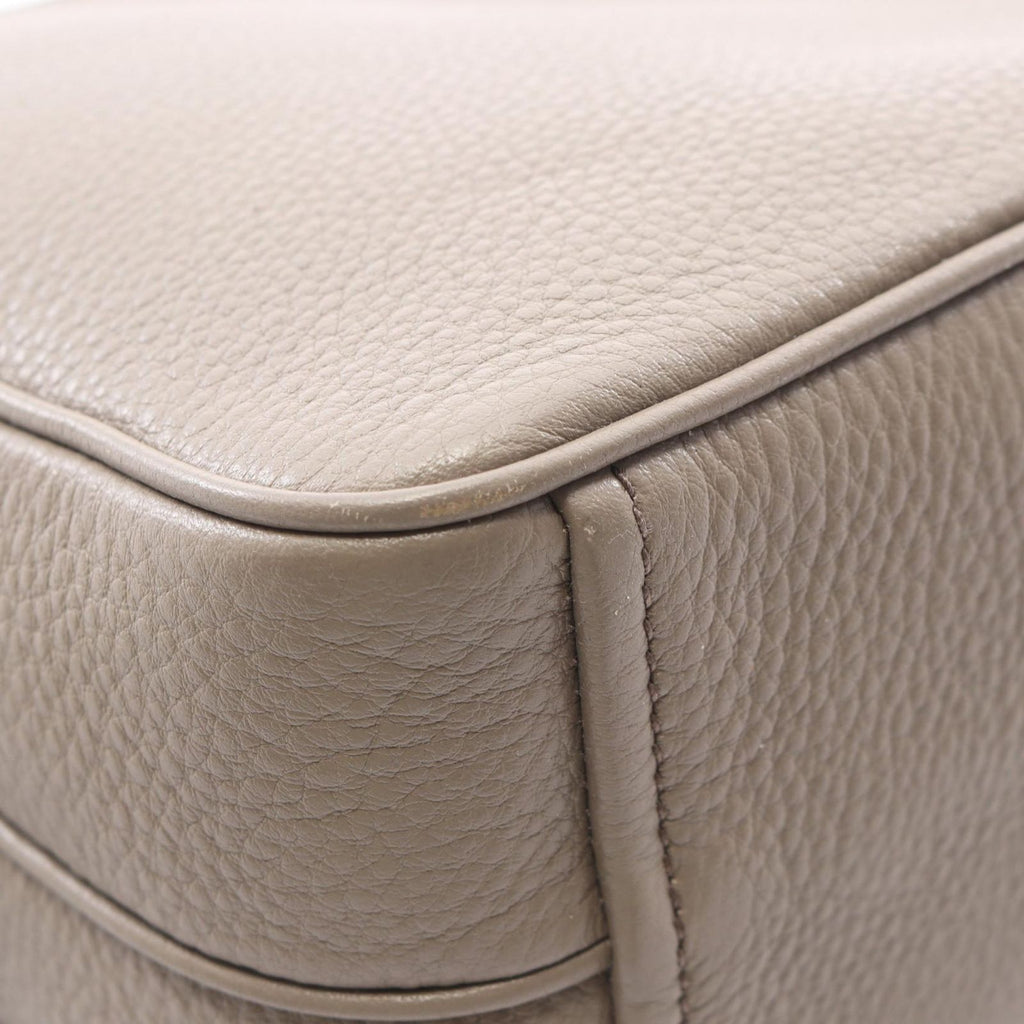 Prada Shoulder Bag Vitello Phenix Gray Leather Metal Logo — view 7