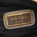 Prada Shoulder Bag Vitello Phenix Gray Leather Metal Logo — view 4