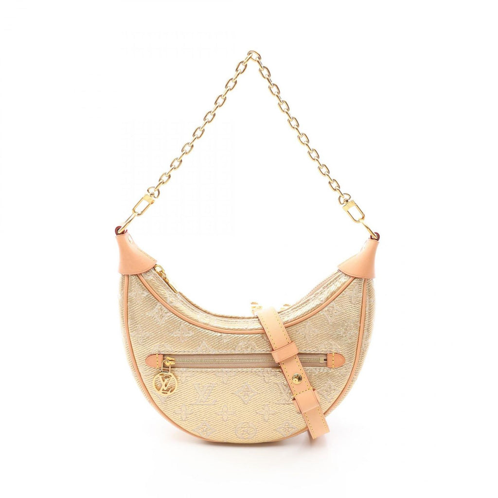 Louis Vuitton Shoulder Bag Loop Monogram Laminated Jacquard 2-Way Gold Canvas