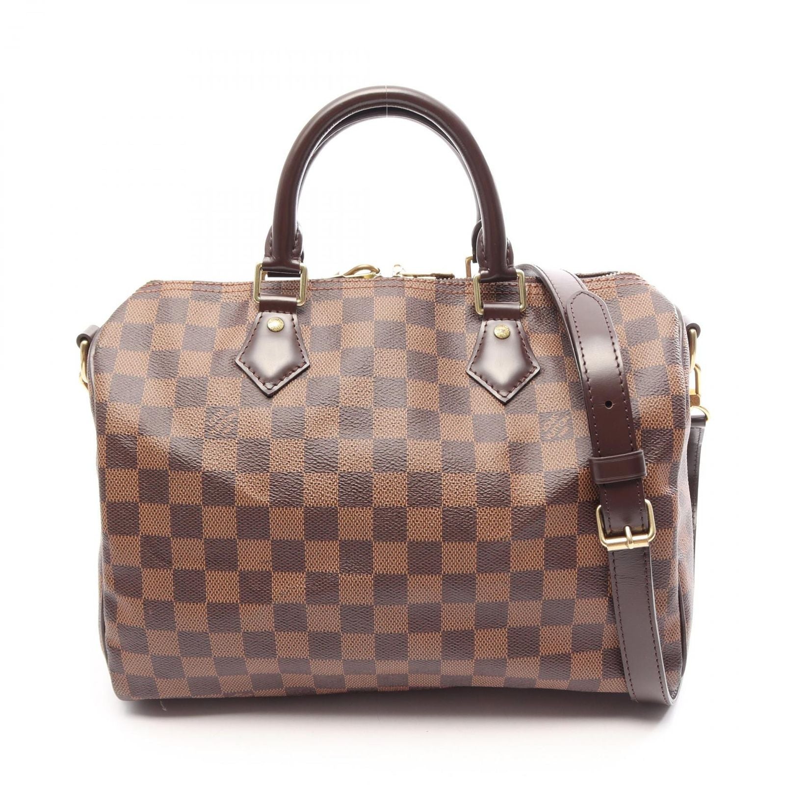 Louis Vuitton Handbag Speedy Bandouliere 30 Damier Ebene 2-Way Canvas Leather
