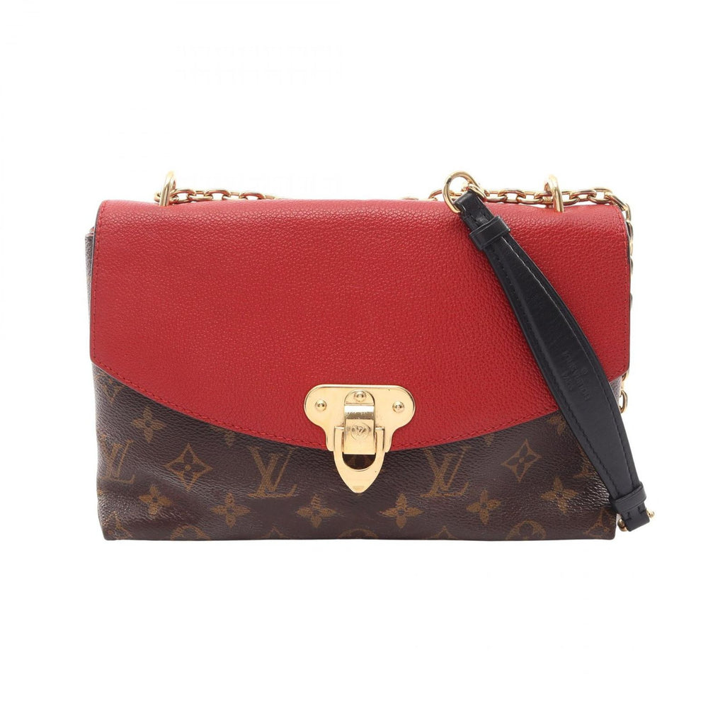 Louis Vuitton Shoulder Bag Sun Placido Monogram Cerise Canvas Leather