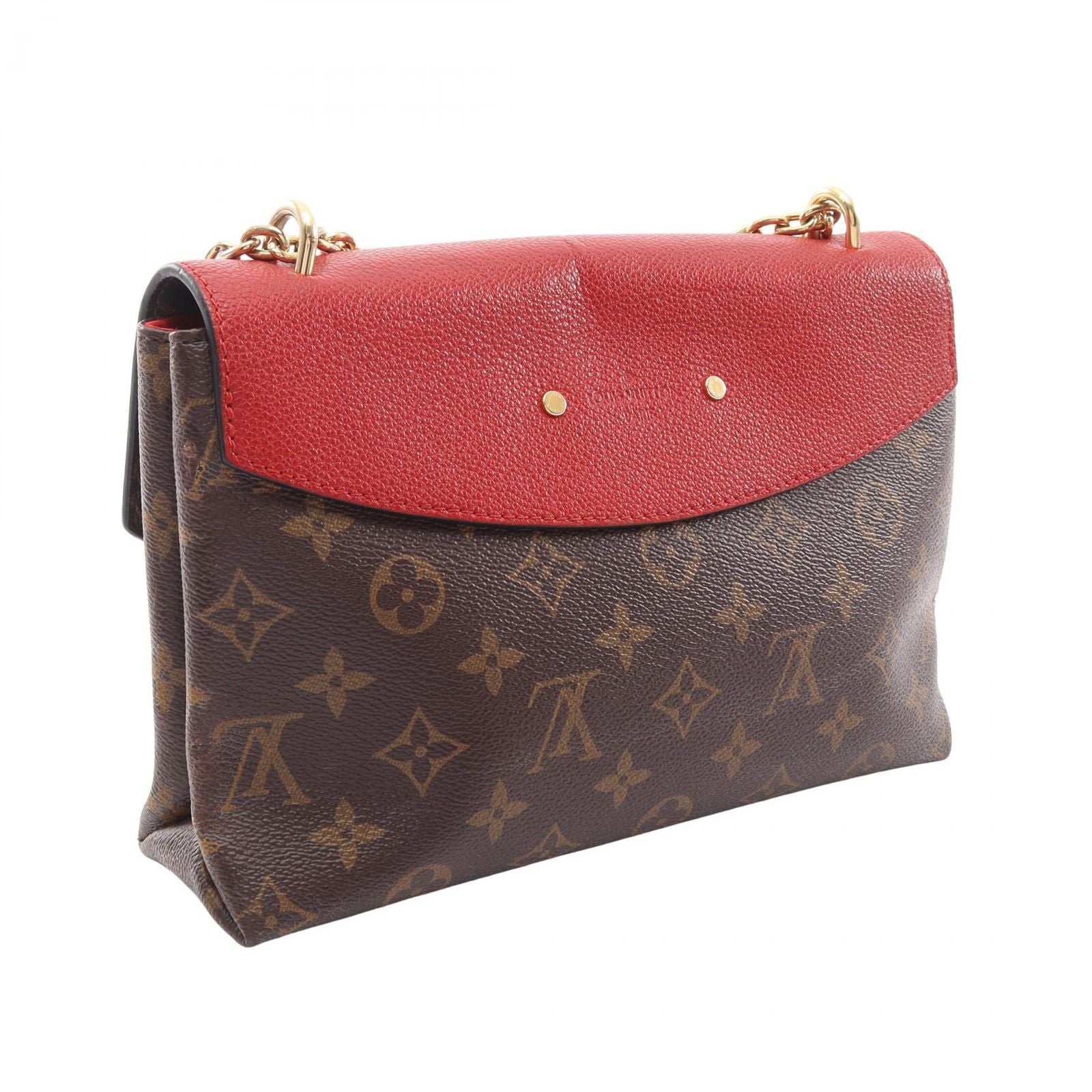 Louis Vuitton Shoulder Bag Sun Placido Monogram Cerise Canvas Leather — view 2