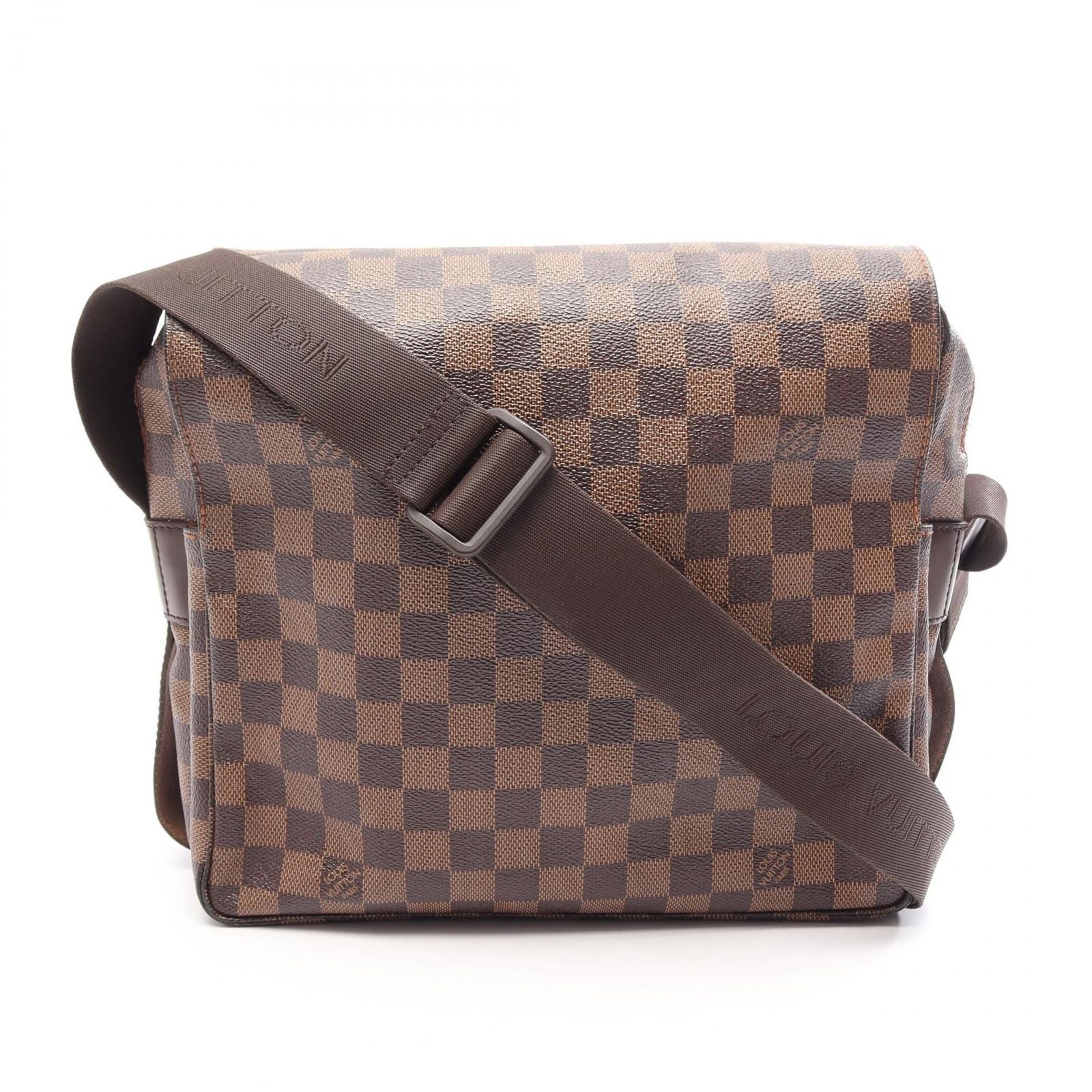 Louis Vuitton Shoulder Bag Naviglio Damier Ebene Canvas Leather