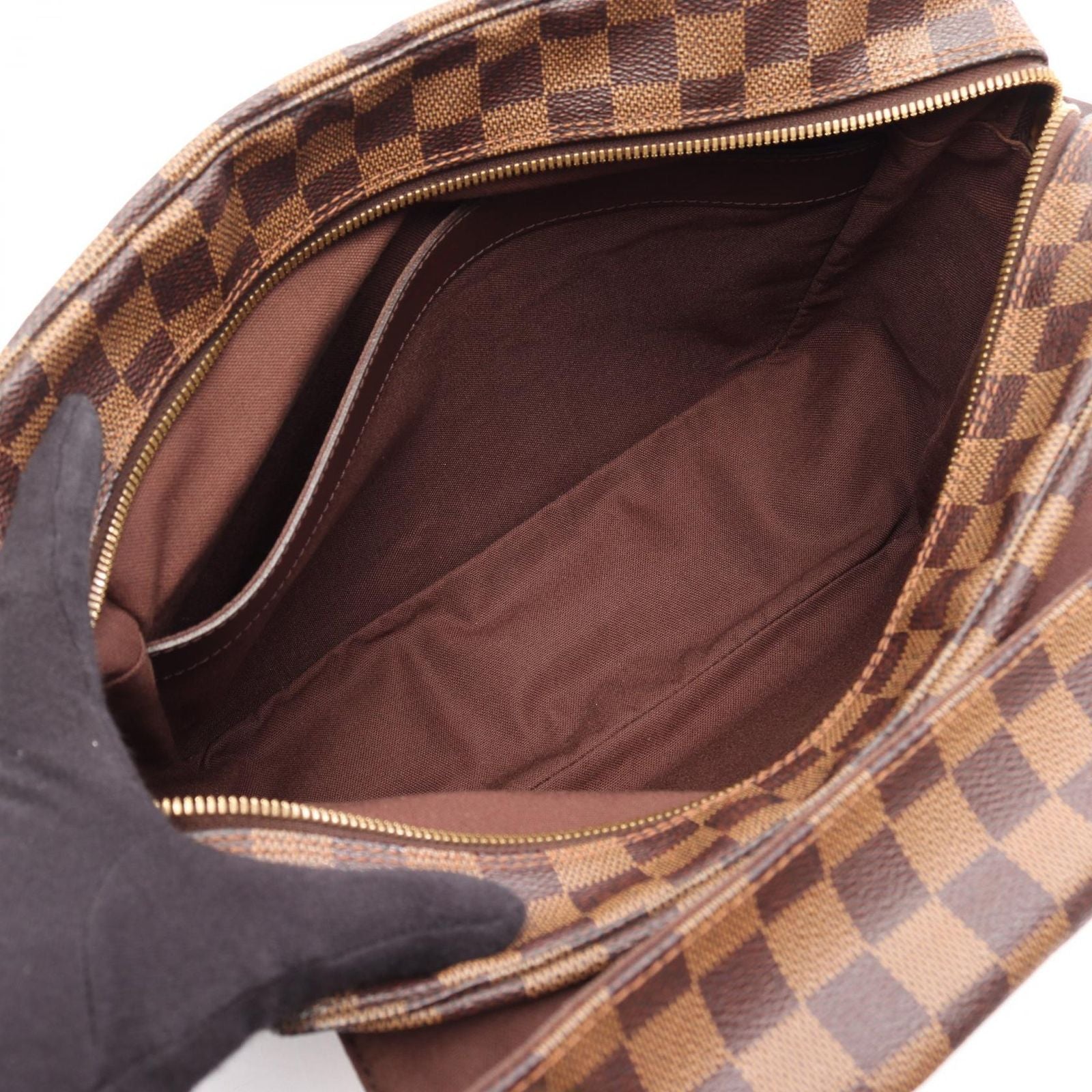 Louis Vuitton Shoulder Bag Naviglio Damier Ebene Canvas Leather — view 3