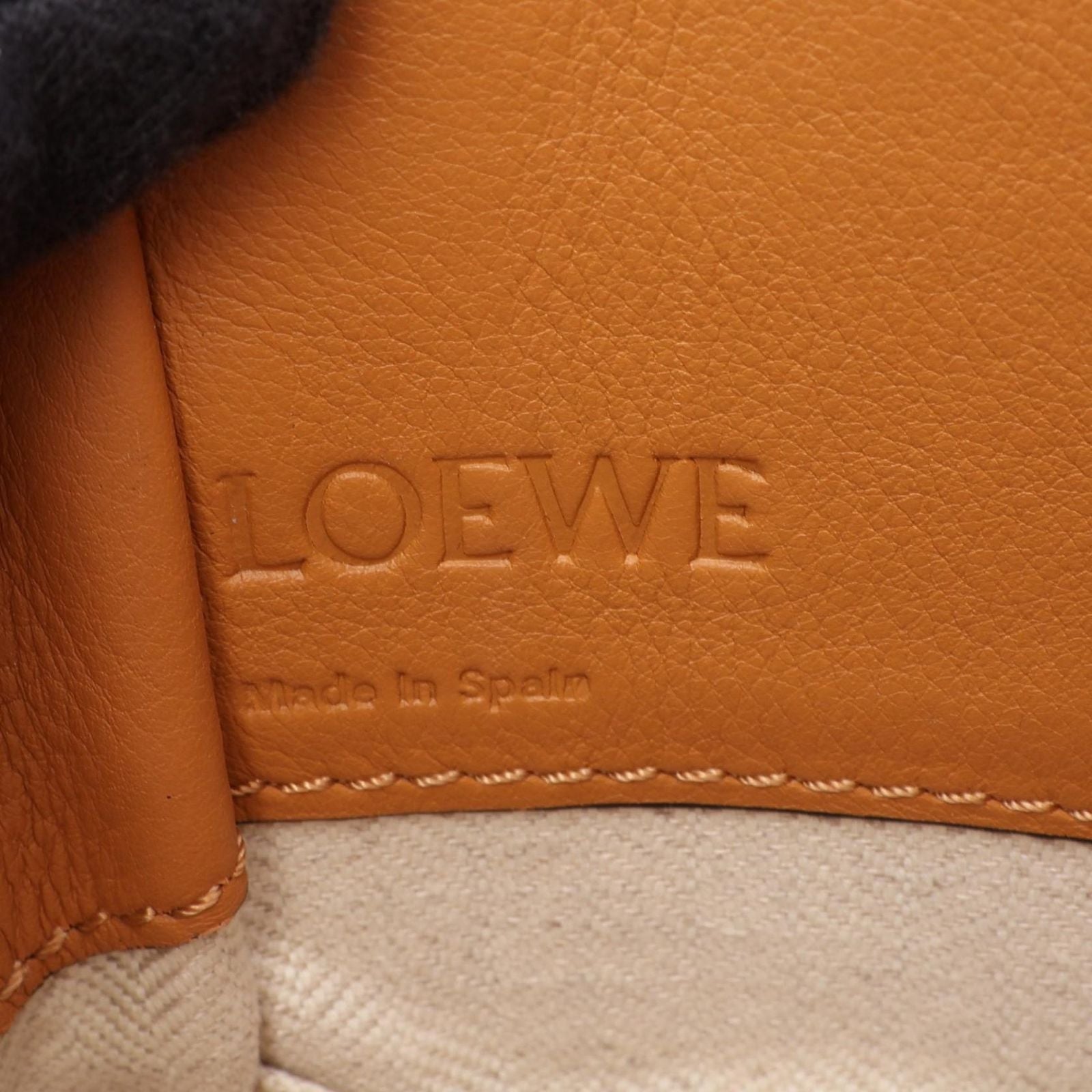 Loewe Handbag Hammock Drawstring Bag Mini 2-Way Brown Leather — view 4