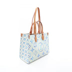 Louis Vuitton Tote Bag On The Go MM Monogram Tile Lagoon 2-Way Blue Canvas Leather — view 2