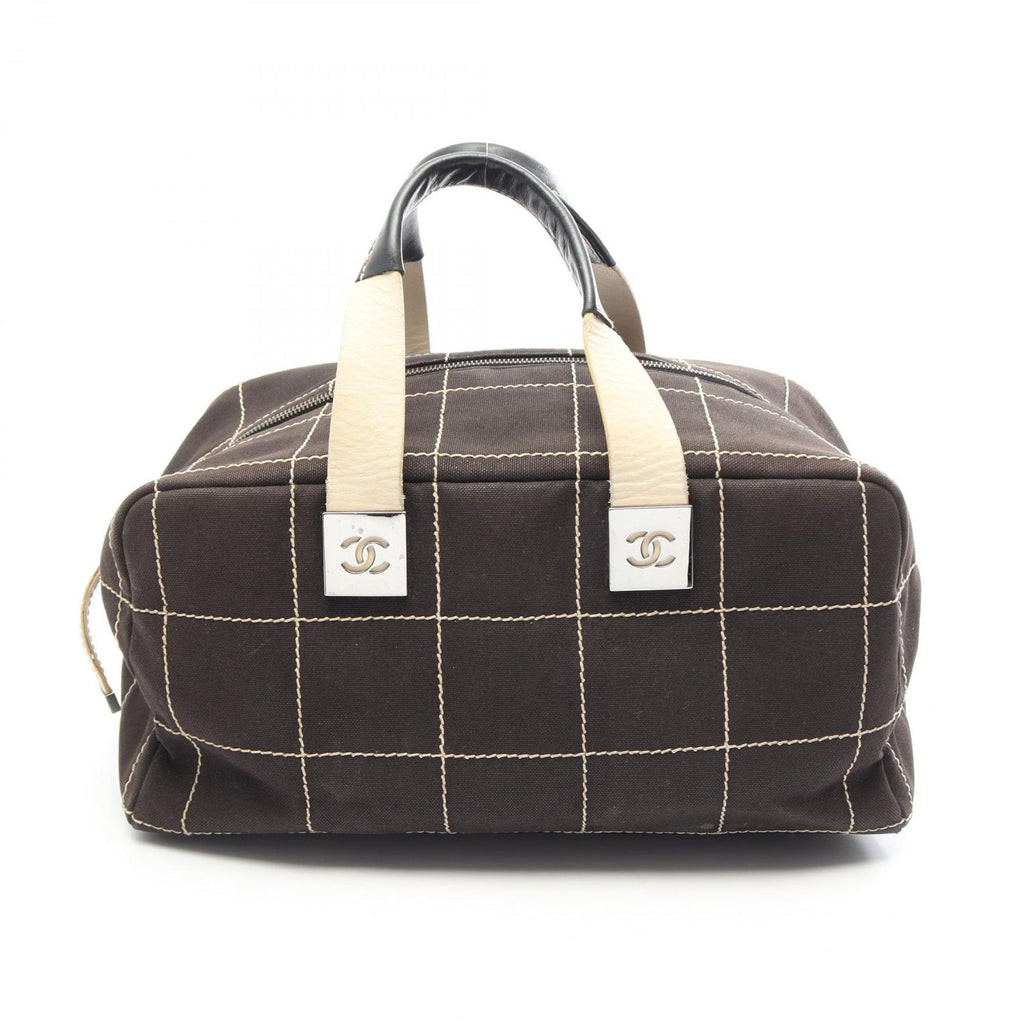 Chanel Choco Bar Black Leather Boston Bag