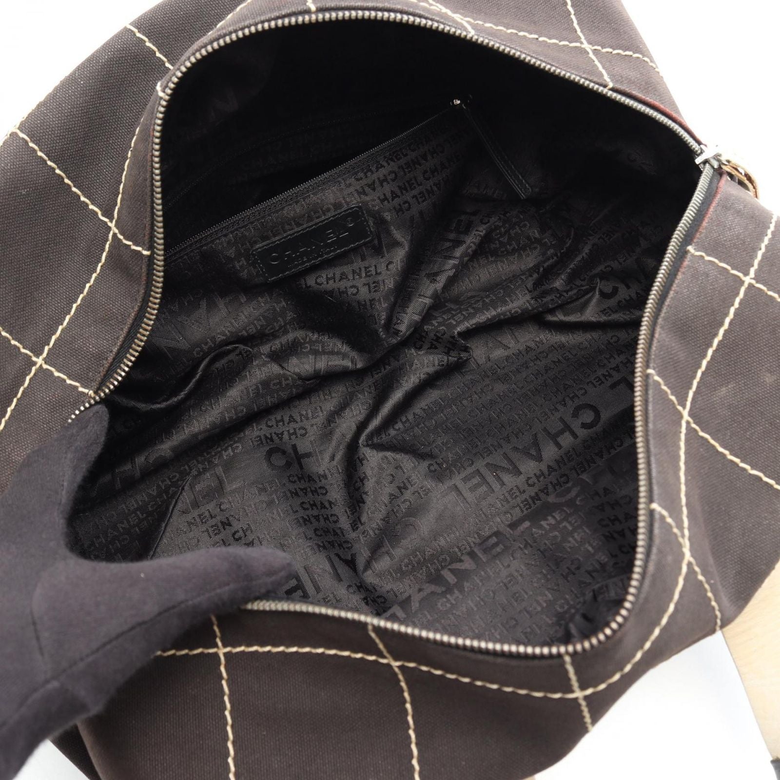 Chanel Choco Bar Black Leather Boston Bag — view 3