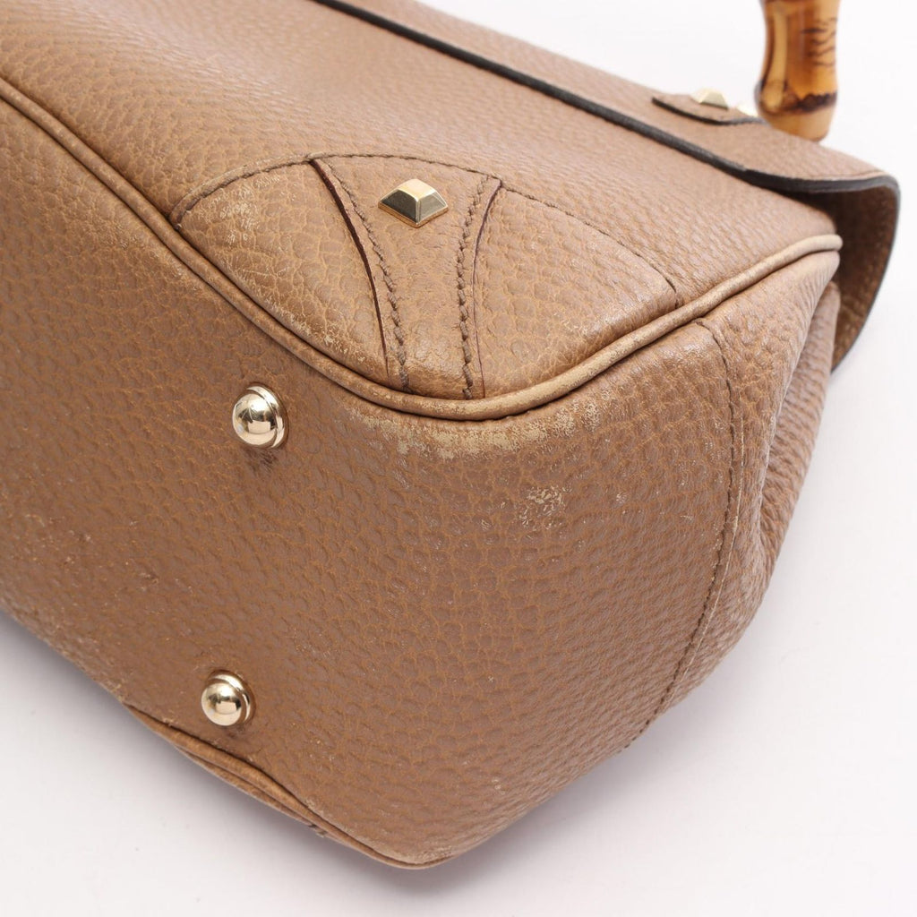 Gucci Bamboo Beige Leather Handbag — view 8