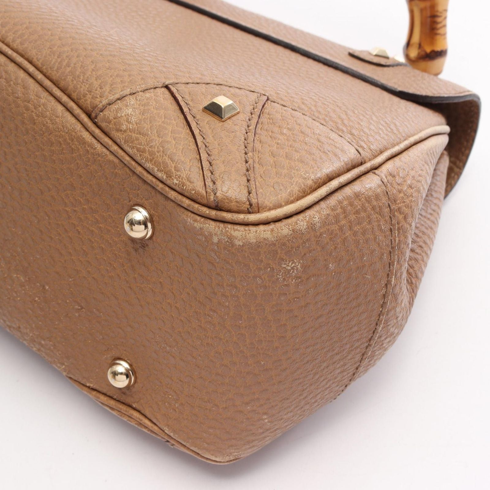 Gucci Bamboo Beige Leather Handbag — view 8