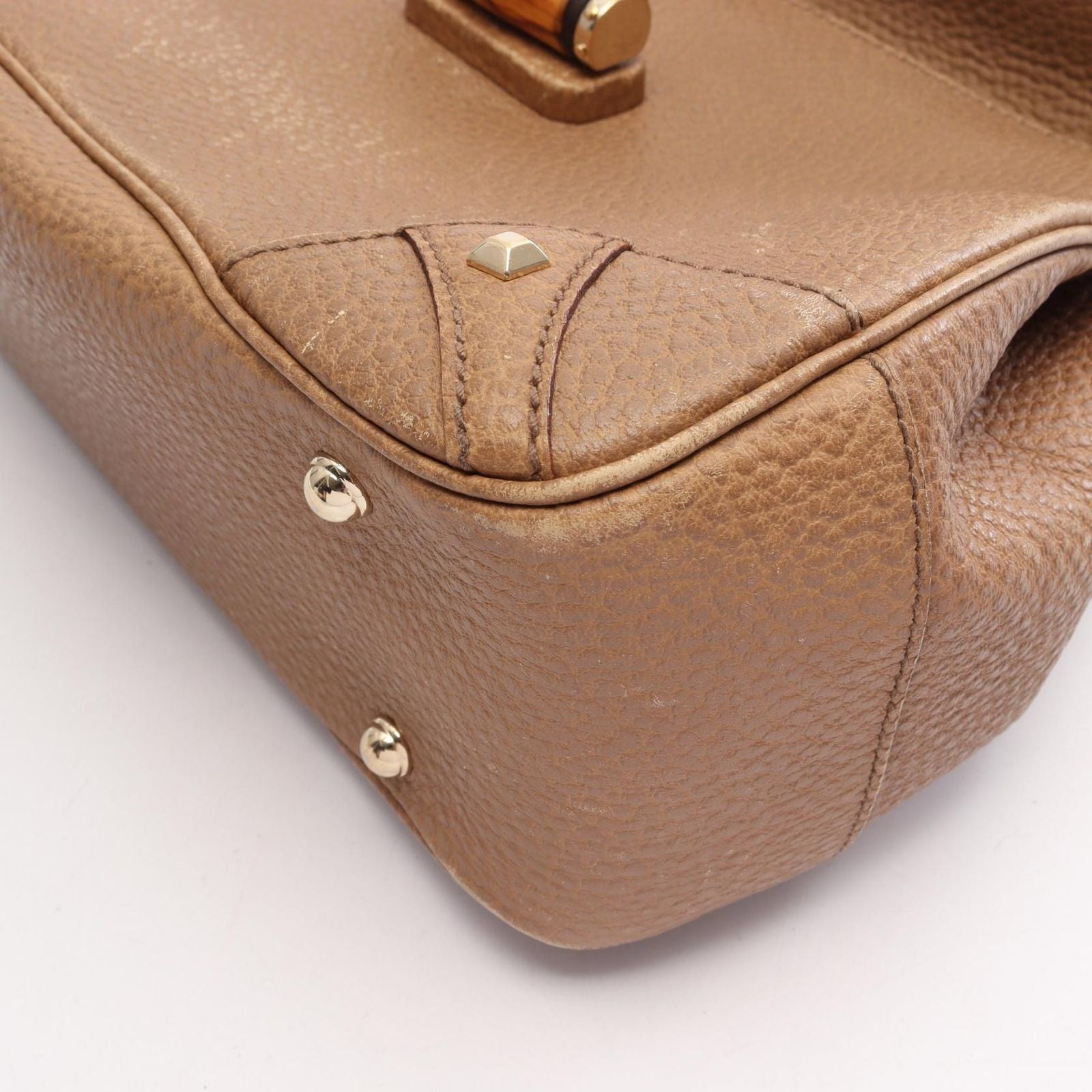 Gucci Bamboo Beige Leather Handbag — view 7