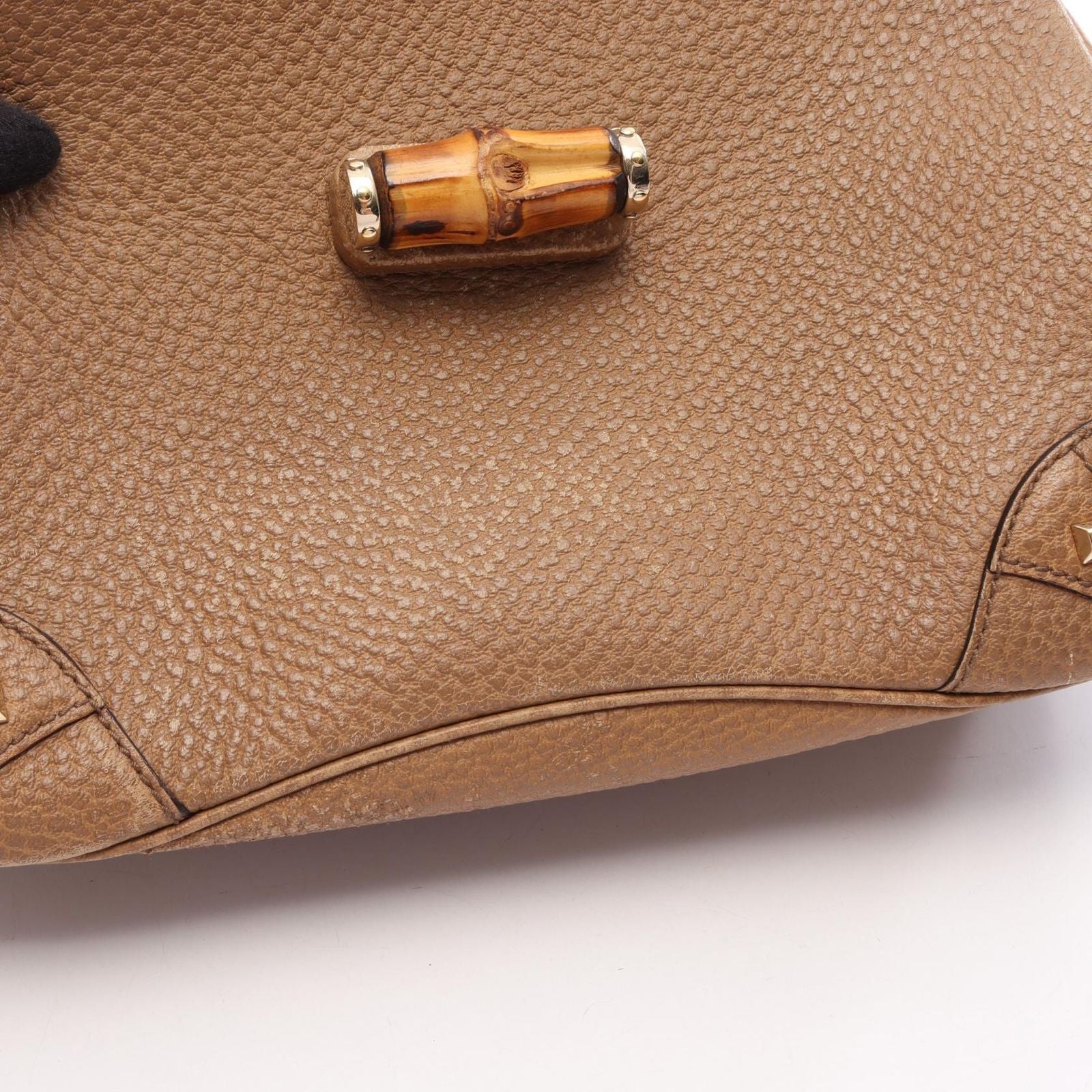 Gucci Bamboo Beige Leather Handbag — view 6