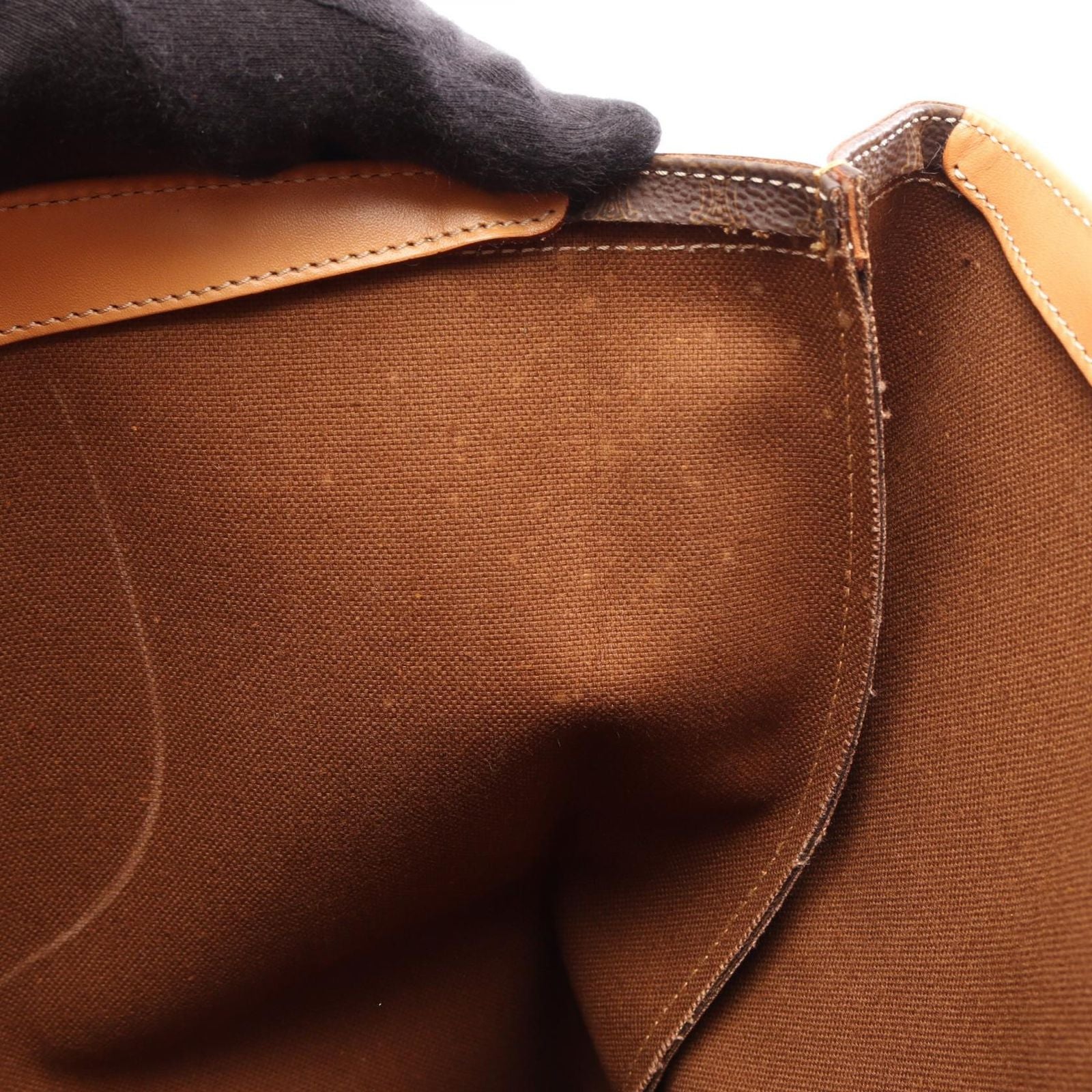 Celine Tote Bag Macadam Brown Canvas Leather — view 6