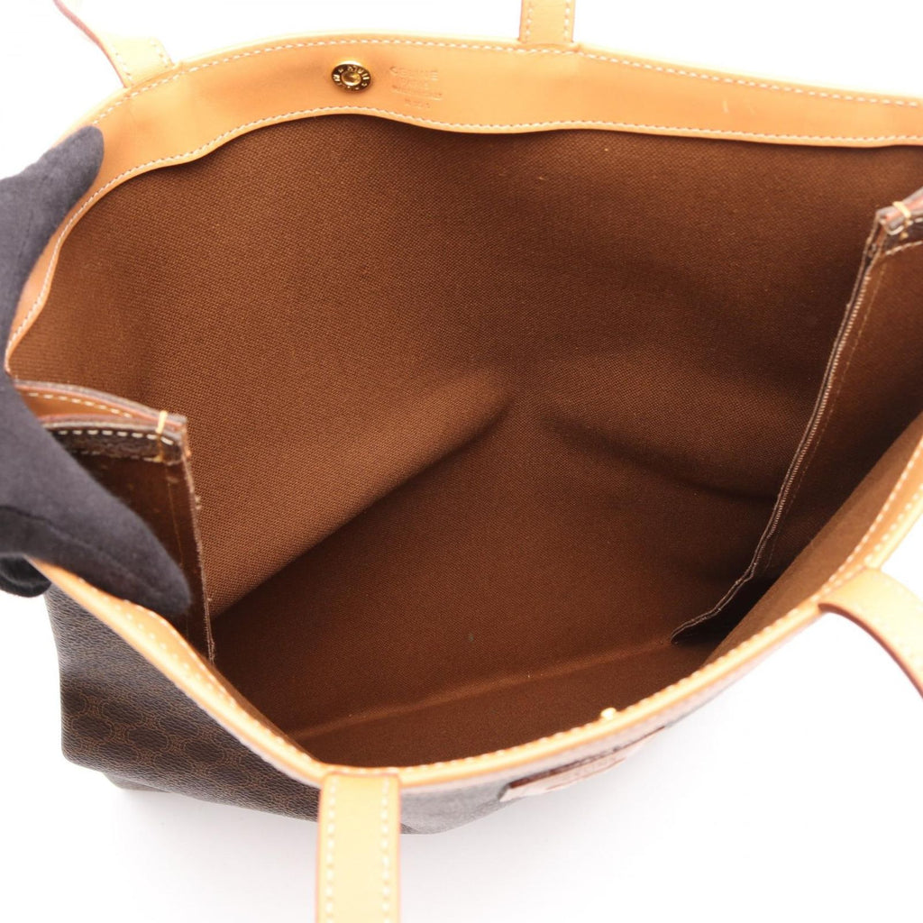 Celine Tote Bag Macadam Brown Canvas Leather — view 3