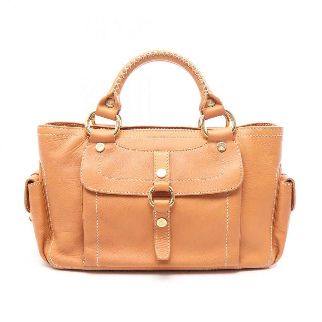 Celine Handbag Boogie Bag Beige Leather