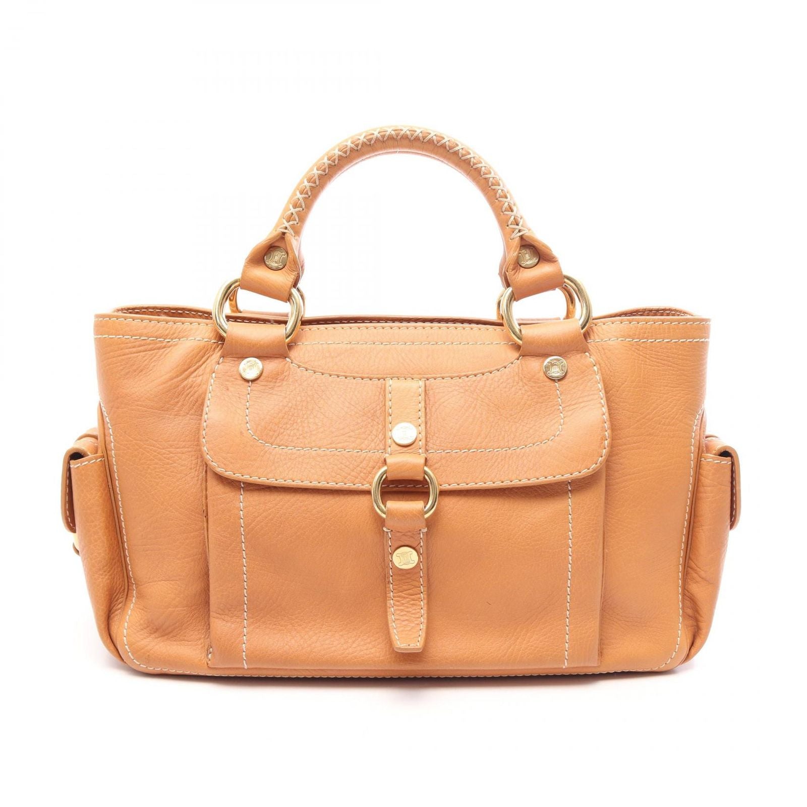 Celine Handbag Boogie Bag Beige Leather