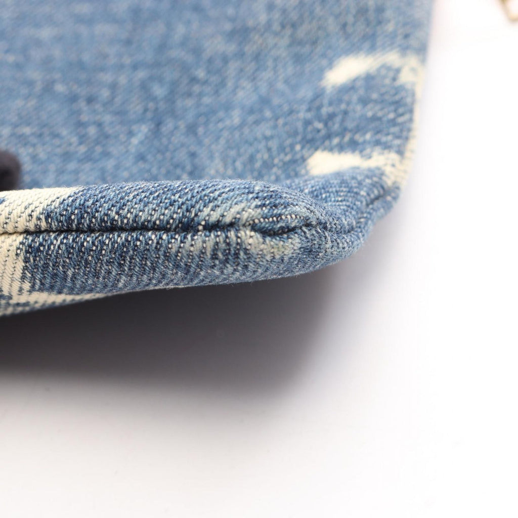 Celine Clutch Triomphe Indigo Blue Denim Leather — view 7