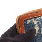 Celine Clutch Triomphe Indigo Blue Denim Leather — view 6
