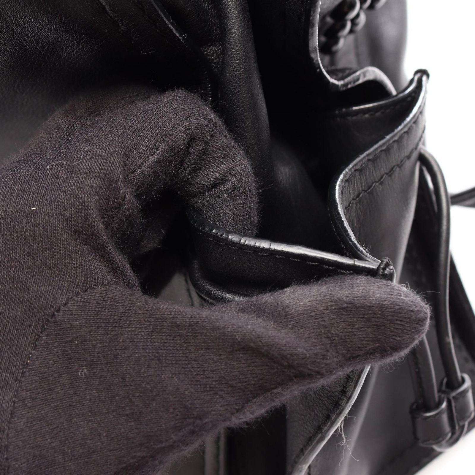 Loewe Tote Bag Crown Logo Black Leather — view 7