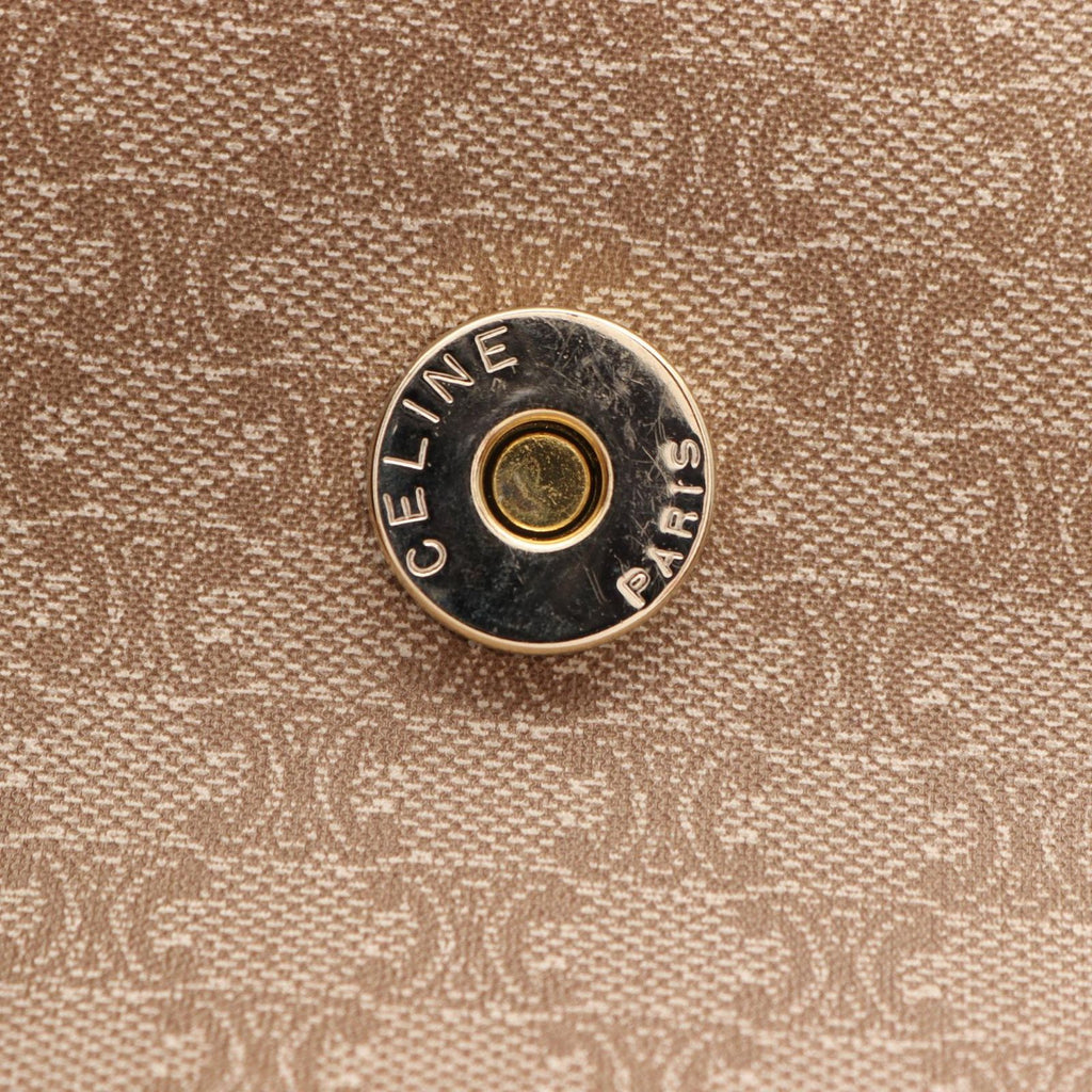 Celine Macadam Beige Brown Canvas Leather Handbag — view 5
