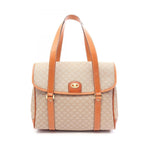 Celine Macadam Beige Brown Canvas Leather Handbag