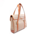 Celine Macadam Beige Brown Canvas Leather Handbag — view 2