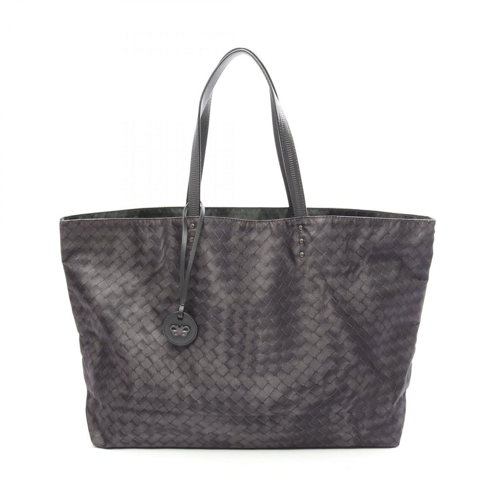 Bottega Veneta Tote Bag Intreccio Illusion Black Nylon Leather
