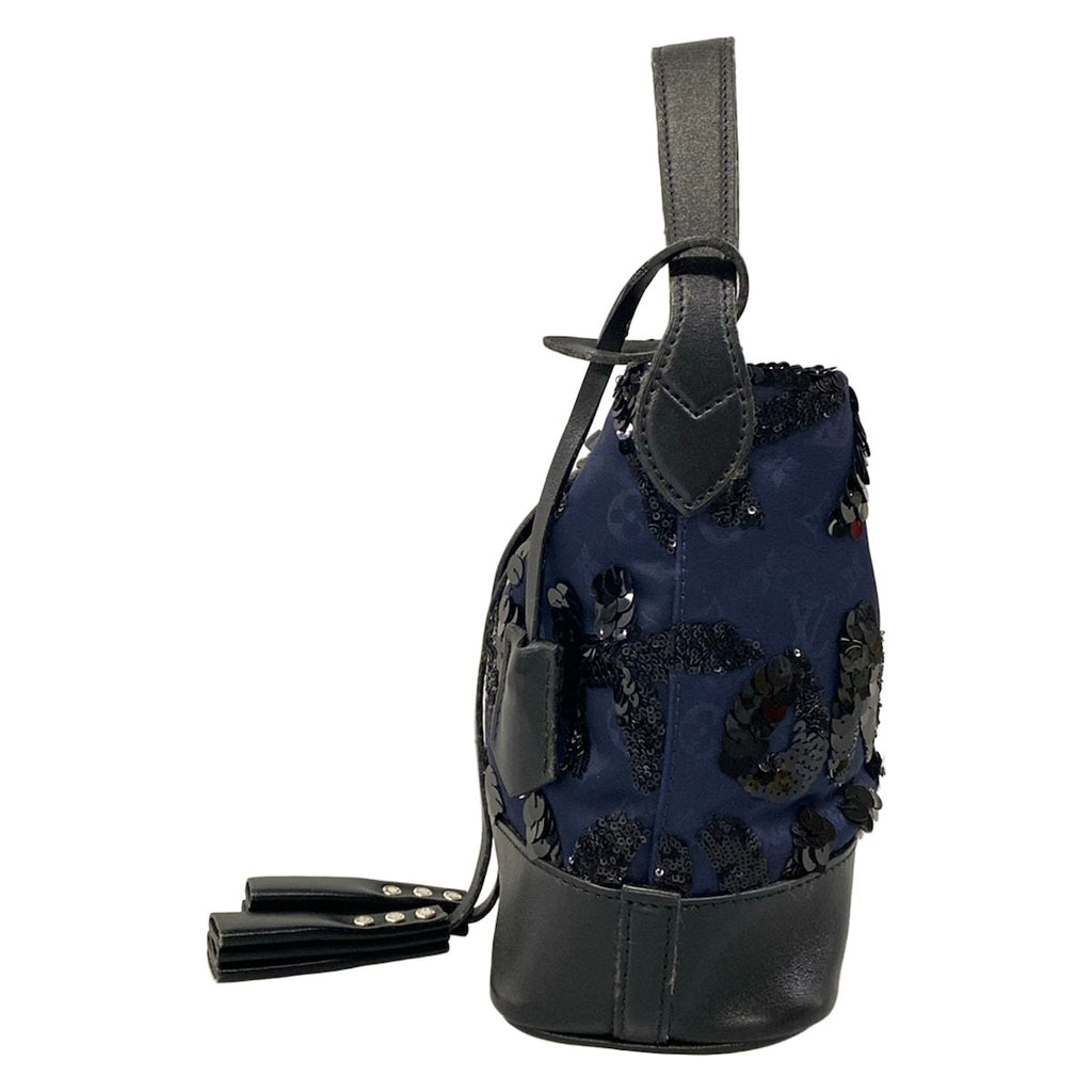 Louis Vuitton Shoulder Bag Monogram Sequins Spotlight Midnight Blue Leather — view 4