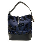 Louis Vuitton Shoulder Bag Monogram Sequins Spotlight Midnight Blue Leather — view 3