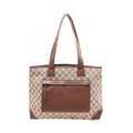 Gucci Tote Bag GG Campus 019 Beige Brown Leather