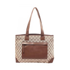 Gucci Tote Bag GG Campus 019 Beige Brown Leather